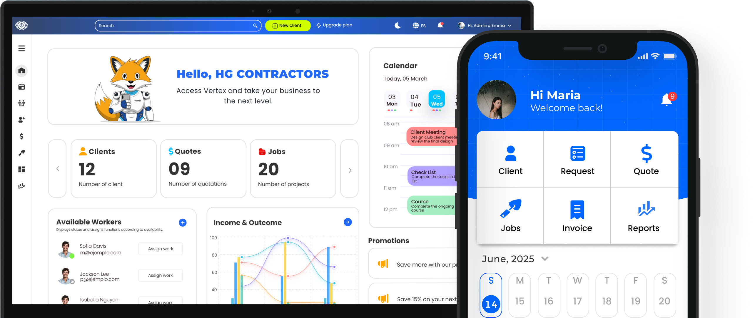 Vertex Contaact Vertex Pro — From first contact to final payment